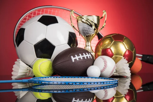 Trophy Winning, sport ball background — Stock Photo, Image