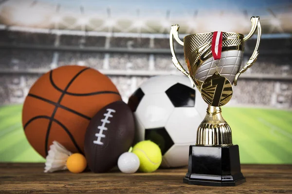 Vítězný a mistrovský koncept, pohár trofeje na sport zpět — Stock fotografie