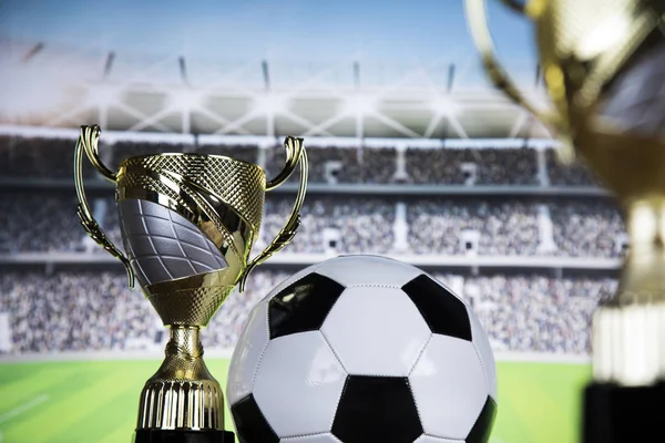 Trophy Winning, sport ball background — Stock Photo, Image