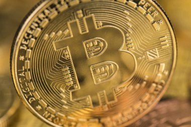 Altın Bitcoin madeni para. Bütünlük ve mali geçmiş