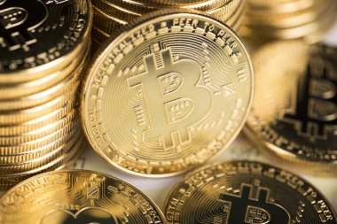 Kripto Para, İş, Bitcoin Para ve Ticaret Konsepti