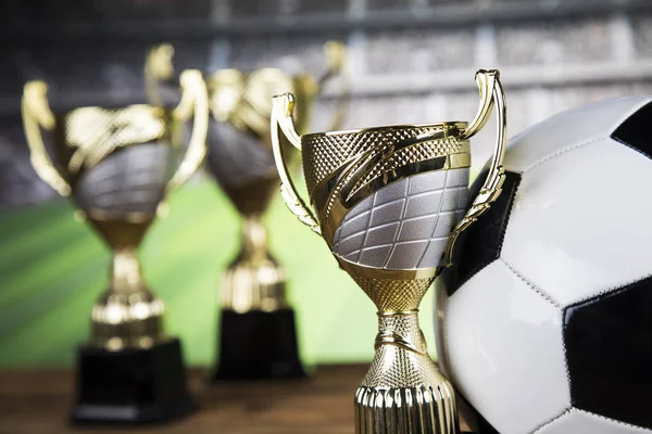 Trofeo Ganando Premio Deporte Pelota Fondo —  Fotos de Stock