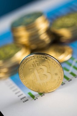 Bitcoin bir kripto para birimi ve dünya çapında ödeme, teknoloji konsepti
