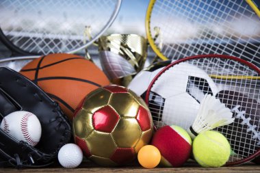 Kupa kupası ve spor topu arka planı