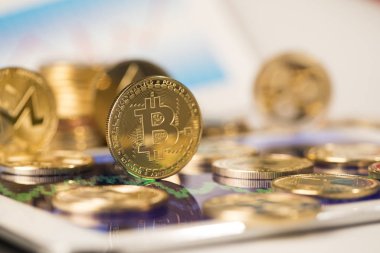 Litecoin, etherium, bitcoin sanal para birimi arka planı