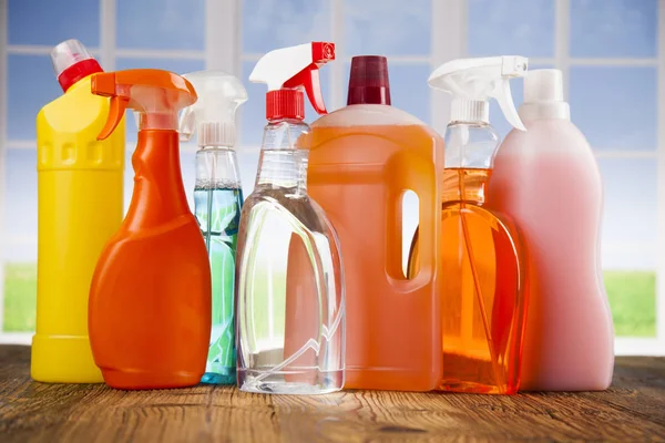 Set Cleaning Products Equipment Background — Stock Photo, Image
