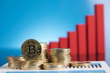 Kripto Para, İş, Bitcoin Para ve Ticaret Konsepti
