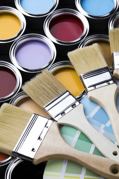 Set Paints Brushes View — Stock Photo, Image