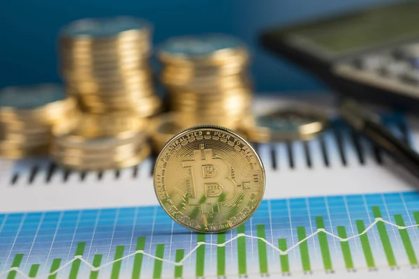 Cryptocurrencys Uang Digital Baru Bitcoin Coin — Stok Foto
