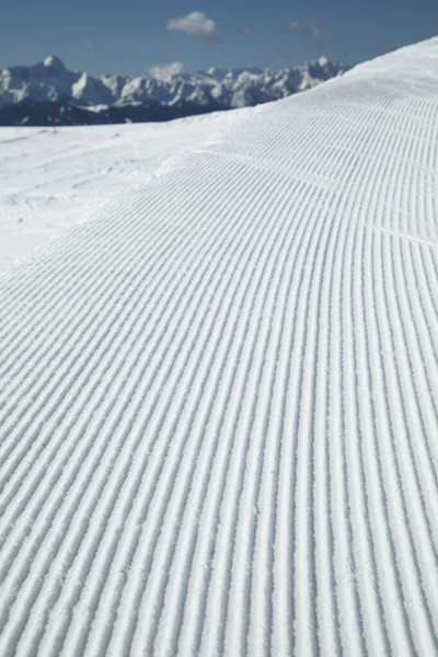 Invierno Montañas Panorama Con Pista Esquí —  Fotos de Stock
