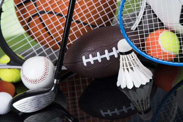 Assorted Sports Equipment Winner Background — Stock Photo, Image