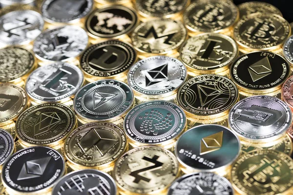 Litecoin Etherium Bitcoin Fondo Moneda Virtual — Foto de Stock