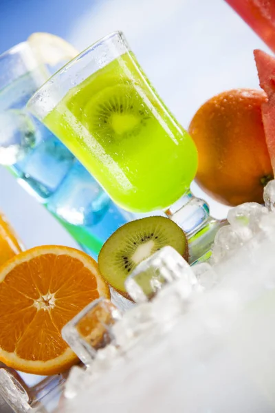 Summer Background Variety Cold Drinks — Stock Photo, Image