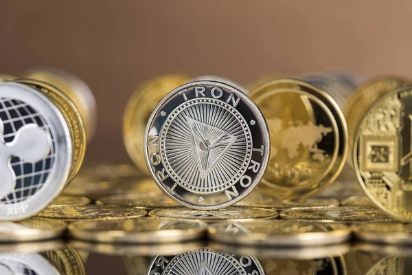 Bitcoin Monedă Aur Conceptul Criptomonedă Fundal Monedă Virtuală — Fotografie, imagine de stoc