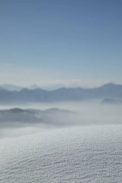 Fond Paysage Montagnes Espace Hivernal Pour Votre Texte — Photo