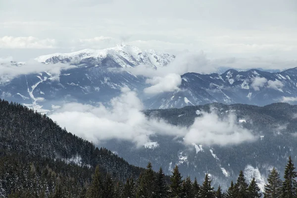 Vista Bela Paisagem Montanha Inverno — Fotografia de Stock