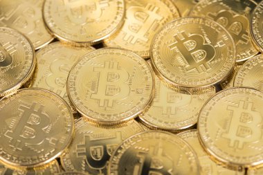 Altın Bitcoin madeni para, sanal para, finansal konsept