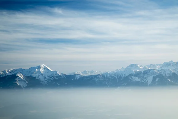 Linda Paisagem Inverno Natureza Incrível Vista Para Montanha — Fotografia de Stock