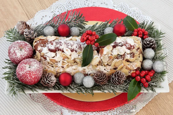 Stollen Christmas Cake — Stock Photo, Image