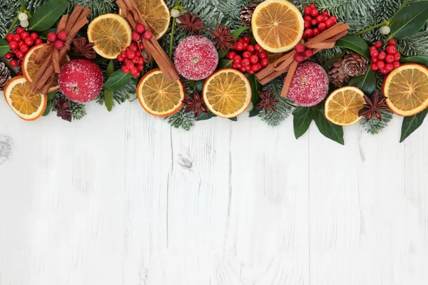 Christmas Dried Fruit Border — Stock Photo, Image