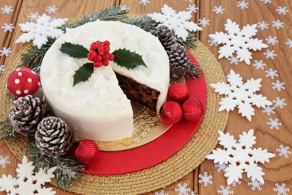 Tarta de Navidad helada Bodegón — Foto de Stock