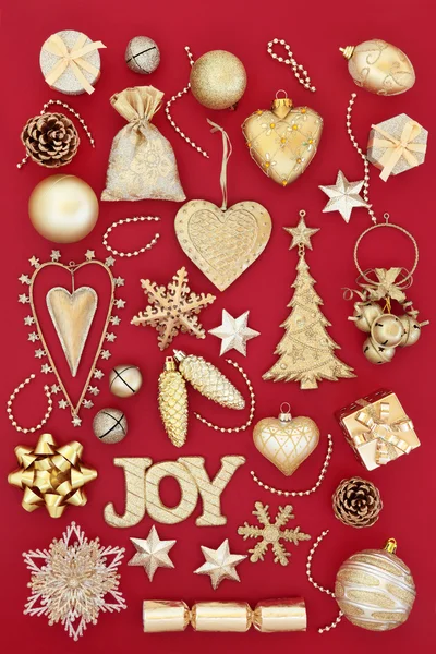 Símbolos de ouro de Natal — Fotografia de Stock