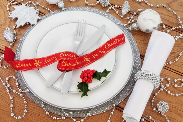 Christmas Table Setting Still Life — Stock Photo, Image