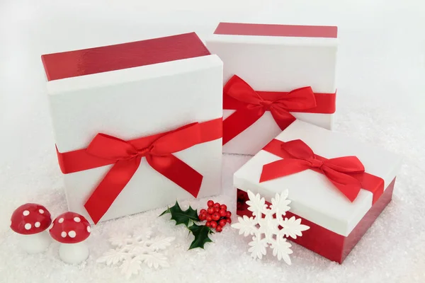 Scatole regalo di Natale — Foto Stock