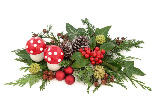 Florale decoratie van Kerstmis — Stockfoto