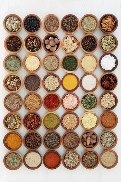 Gedroogd kruid en specerij collectie — Stockfoto