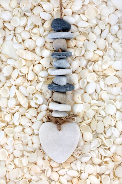 Amore su una spiaggia di Seashell — Foto Stock