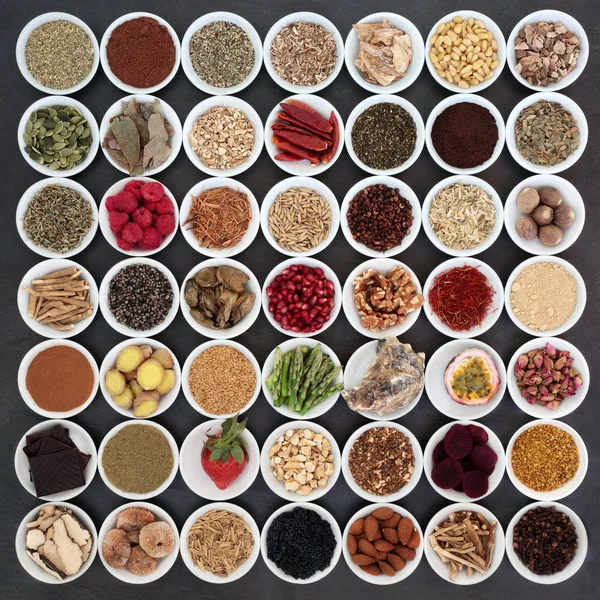 Ampia selezione di alimenti afrodisiaci — Foto Stock