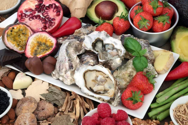 Aphrodisiac Food for Sexual Health — Stock Image Aphrodisiac Food for Sexual Health Royalty Free Stock Images
