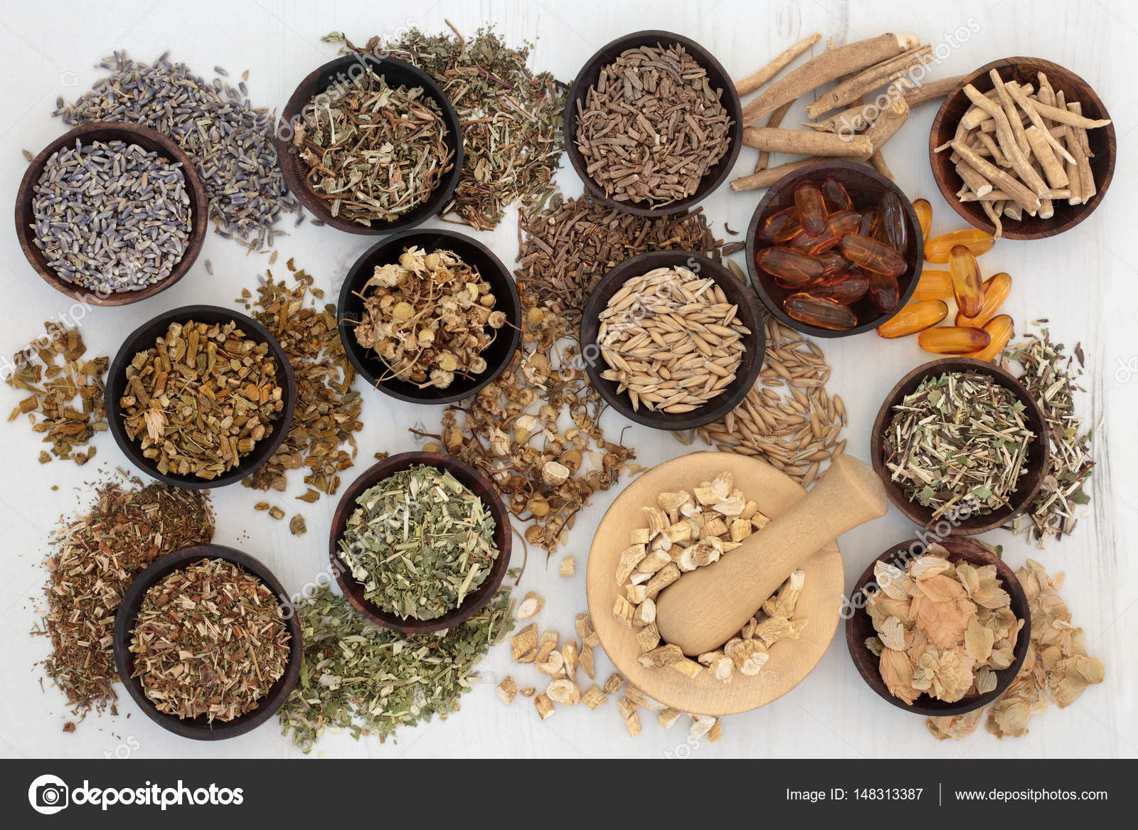 Calming and Sleeping Herb Selection Stock Photo by ©marilyna 148313387