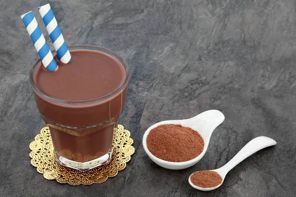 Cioccolato siero di latte in polvere Bere — Foto Stock