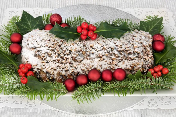 Stollen Christmas Cake — Stock Photo, Image