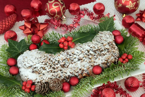 Traditional Stollen Christmas Cake — Stock Photo, Image