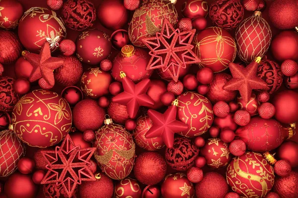 Rood Bauble kerstversiering — Stockfoto