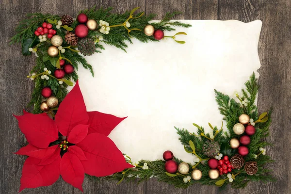 Poinsettia Flower Border — Stock Photo, Image