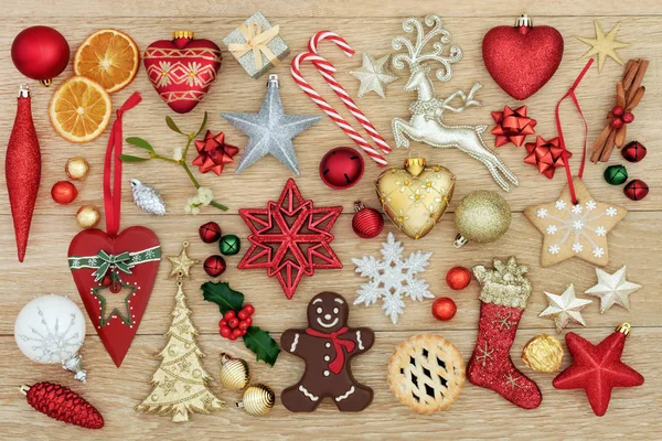 Dekorationen und Symbole von Weihnachten — Stockfoto