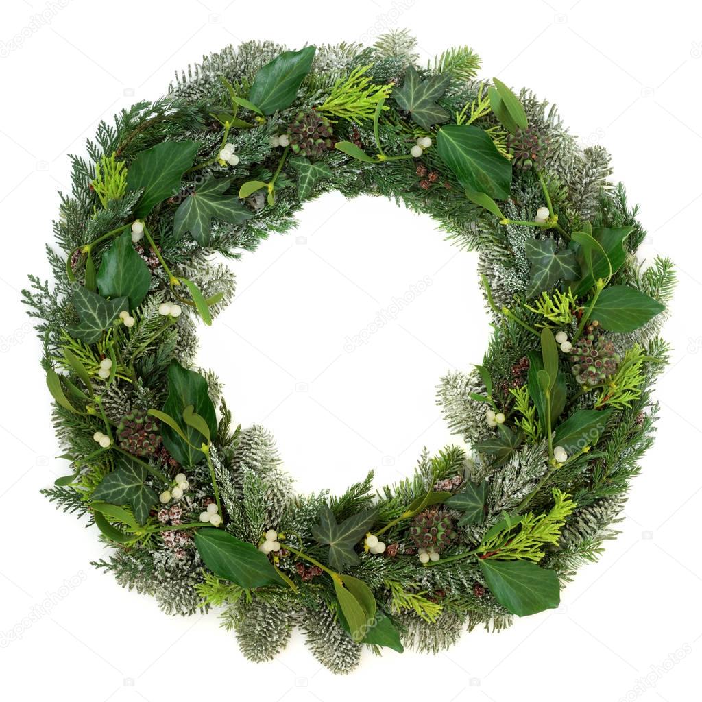 Winter Wreath with Mistletoe