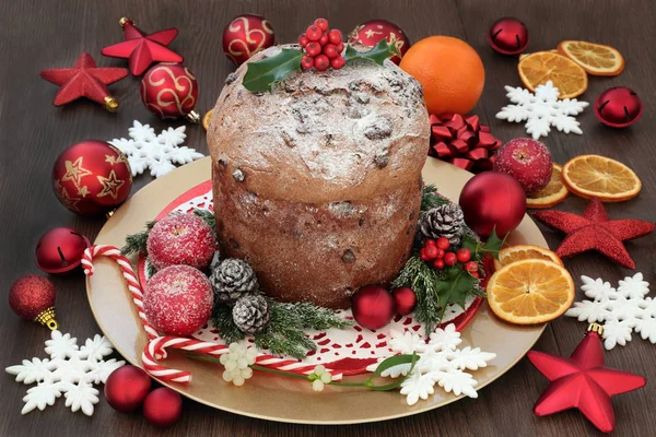 Chocolate Panettone Christmas Cake — Stock Photo, Image