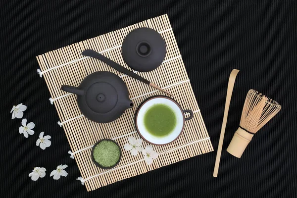 Cerimônia de chá verde Matcha — Fotografia de Stock