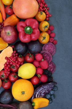 Sağlıklı süper yiyecek arka plan sınırı