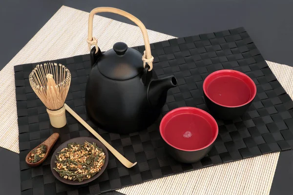 Ceai japonez Genmaicha Fujiyama — Fotografie, imagine de stoc