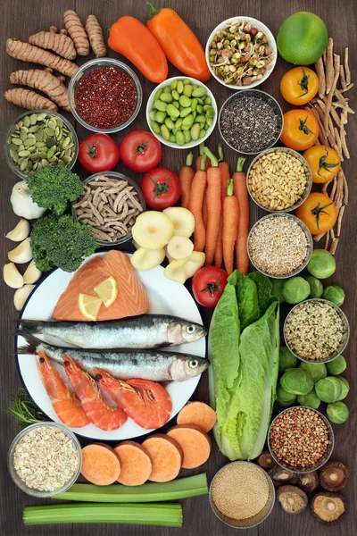 Sammlung von gesunden Lebensmitteln — Stockfoto