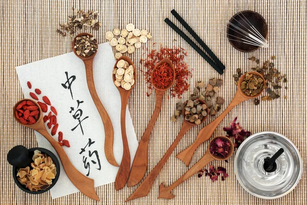 Chinese kruiden en acupunctuur-therapie — Stockfoto