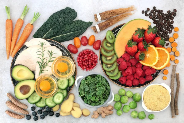 Comida Saludable y Hierbas para los Sufrientes de Asma —  Fotos de Stock