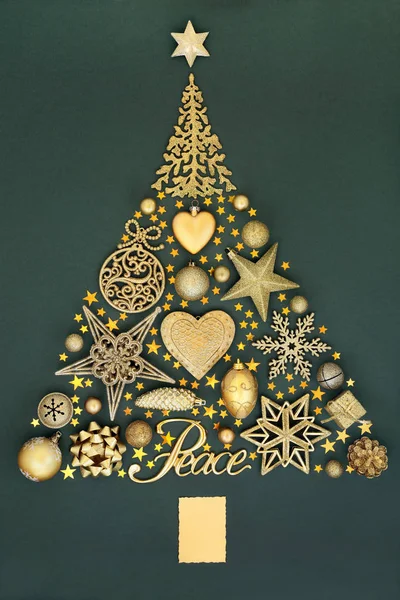 Abstrakt julgran med guld grannlåt — Stockfoto