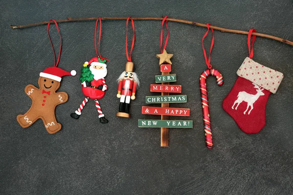 Hanging Christmas Tree Decorations — Stock Photo, Image